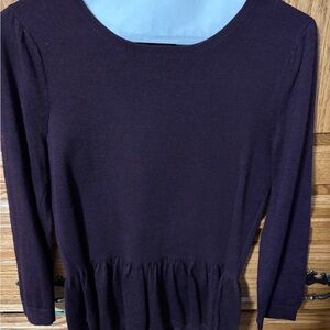 LOFT Maroon/Deep Purple Long Sleeve Sweater